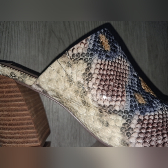 Steven by Steve Madden Nox Snake Python Chunky Block Heeled Mules Size 8 Womens - Picture 12 of 13